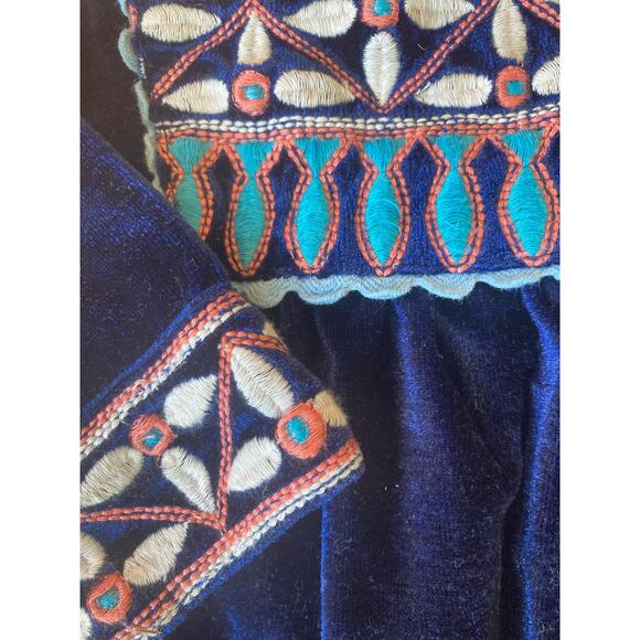 Cheeni Velvet Dress Girls Toddler Embroidered Flowers ~ Sz 3 3T Darling! - Picture 4 of 6